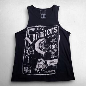 Black Craft III BCC Sinners Society Graphic Tank Men M Black Cotton Goth Grunge